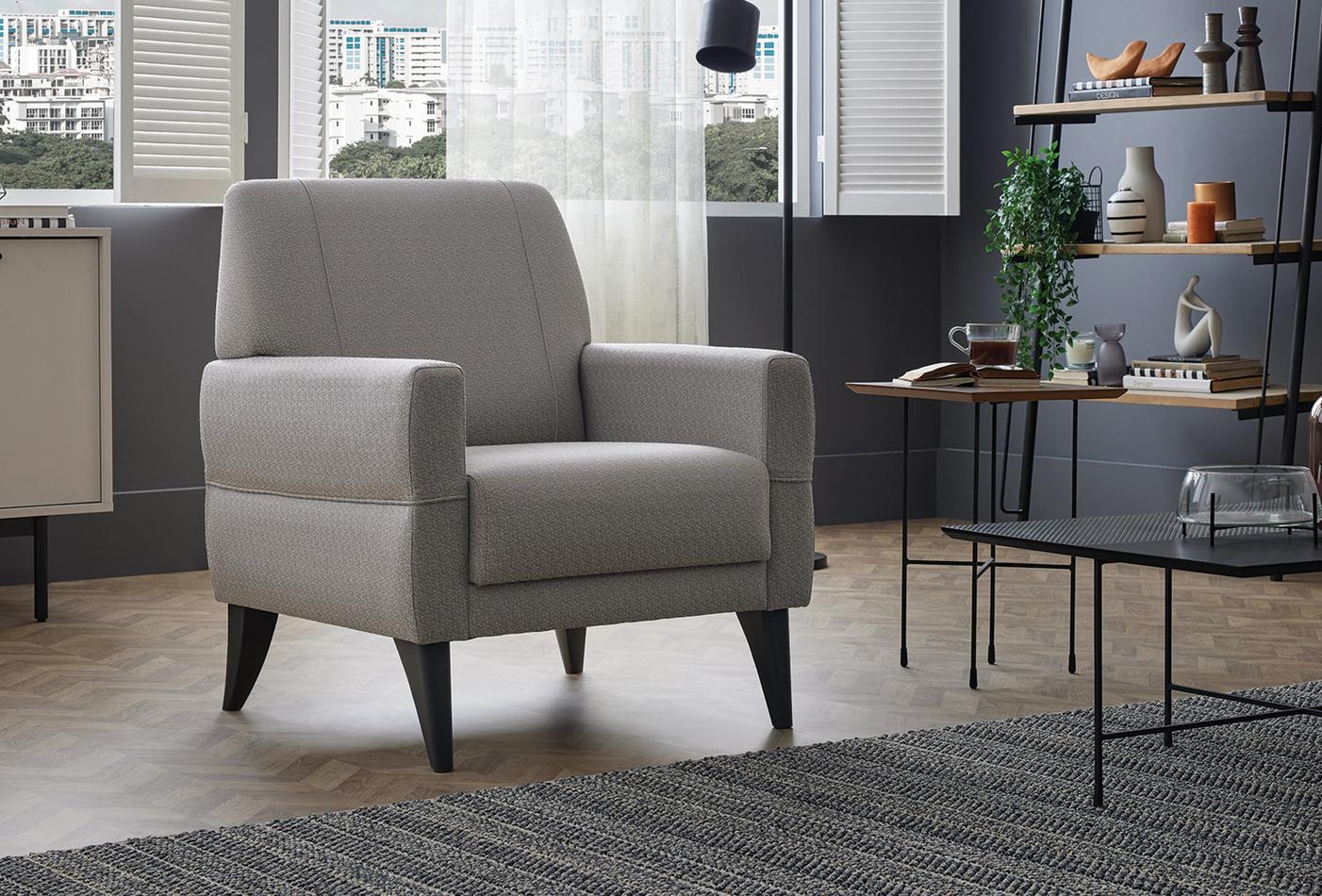 Astera Armchair, Linen Texture, 13108 Light Grey - Image 2