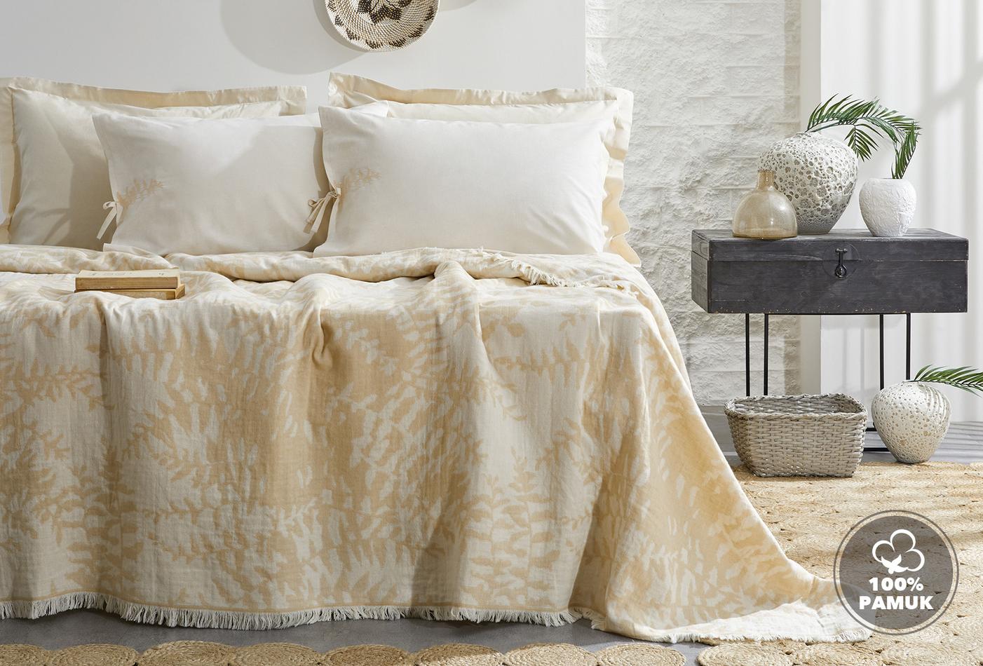Queen Size Lorena Muslin Pique Bedspread Set - - Image 2