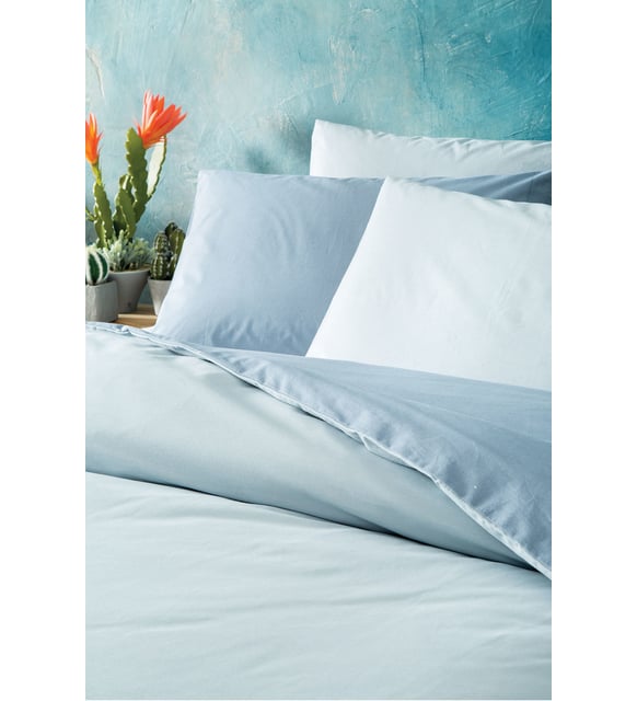 Queen Size Noah Rnf Duvet Cover Set (Light Navy - Light Blue) - Image 4